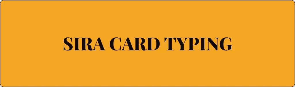 SIRA Card Typing